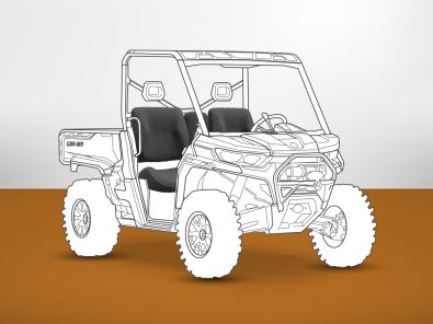 Armadillo Can-Am Defender Bolster seat cover silhouette