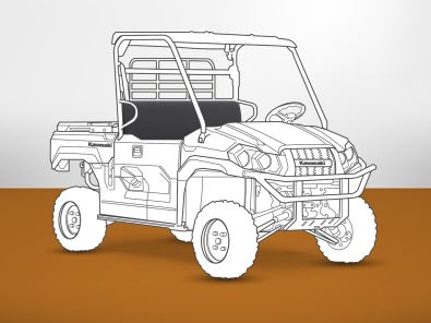 Armadillo Kawasaki Mule Pro MX seat cover silhouette