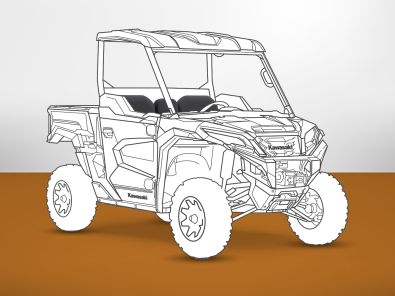 Armadillo Kawasaki Ridge seat cover silhouette
