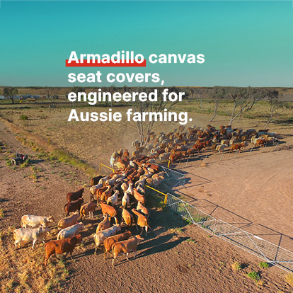 Armadillo canvas seat covers banner for mobile