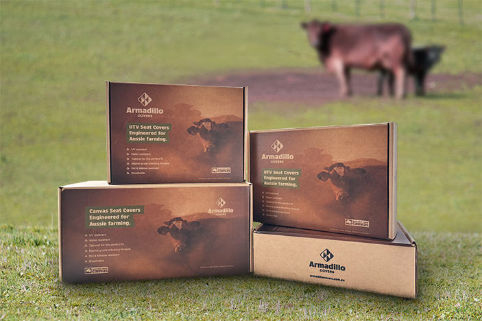 Armadillo seat covers packaging